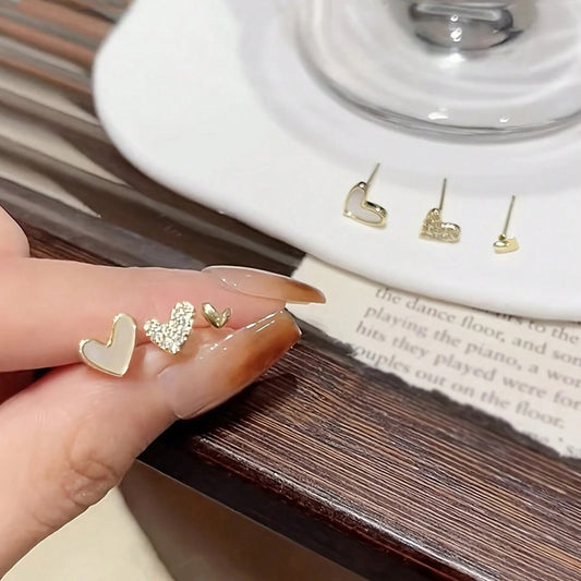 Fashion All-match Love Sweet Girly Earrings Suit