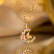 New Temperament Entry Lux Full Zirconium Ring Butterfly Pendant Titanium Steel Necklace