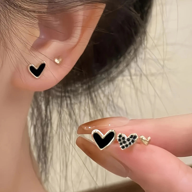 Fashion All-match Love Sweet Girly Earrings Suit