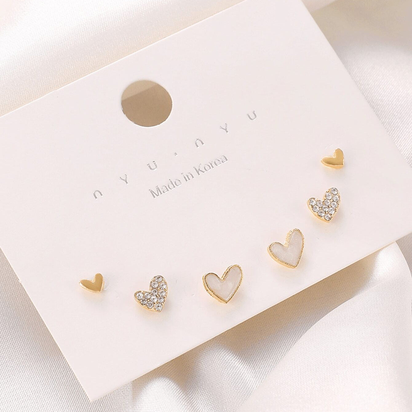 Fashion All-match Love Sweet Girly Earrings Suit