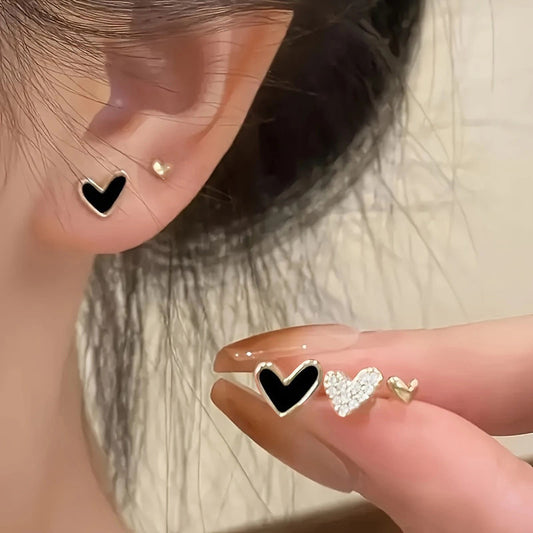 Fashion All-match Love Sweet Girly Earrings Suit