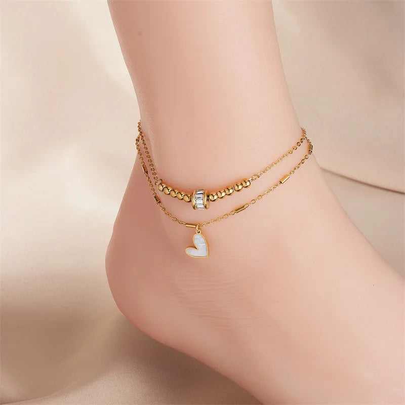 Fashion Jewelry Boho Classic Ankle Chain Double Layer