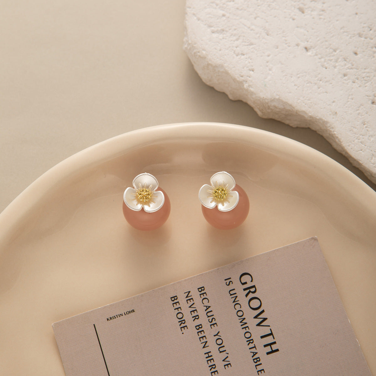 Flower Stud Earrings Dual-wear Pearl Earrings