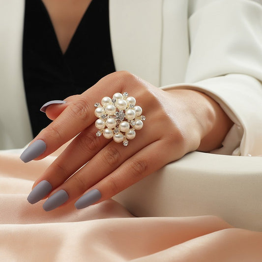 Stylish Index Finger Ring Opening Adjustable Pearl Ring