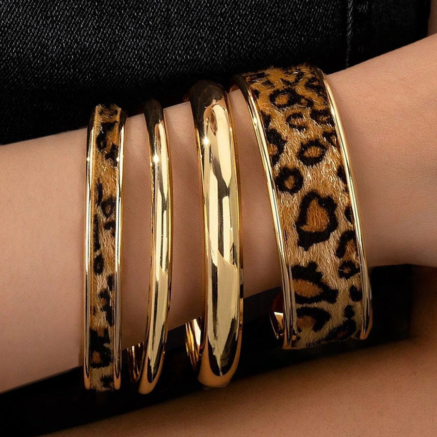 Hot Girl Sweet Cool Leopard Pattern Bracelet Glossy Twin